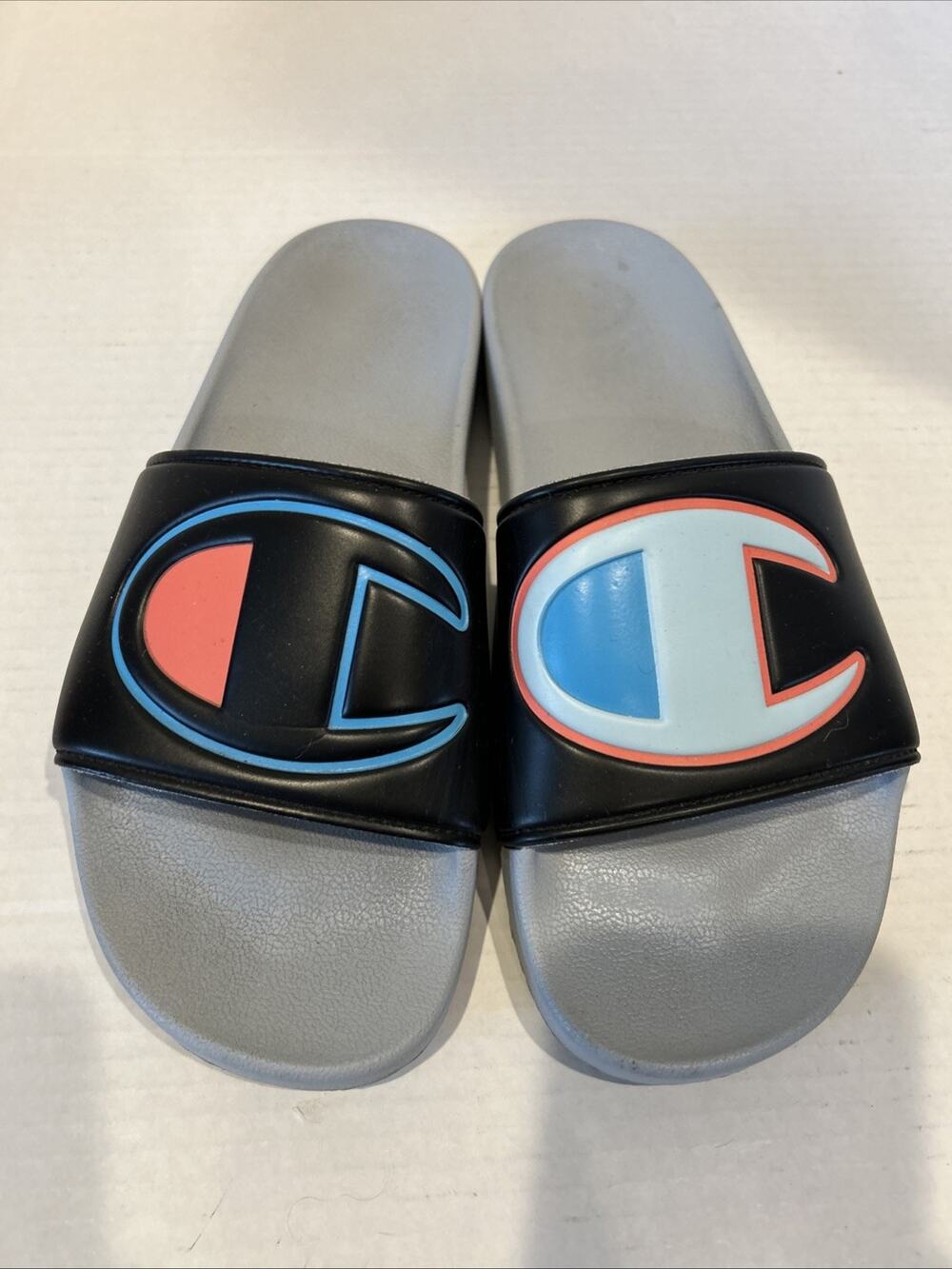 Champion Slide IPO Slides Black Gray Pink Men's SZ 8m